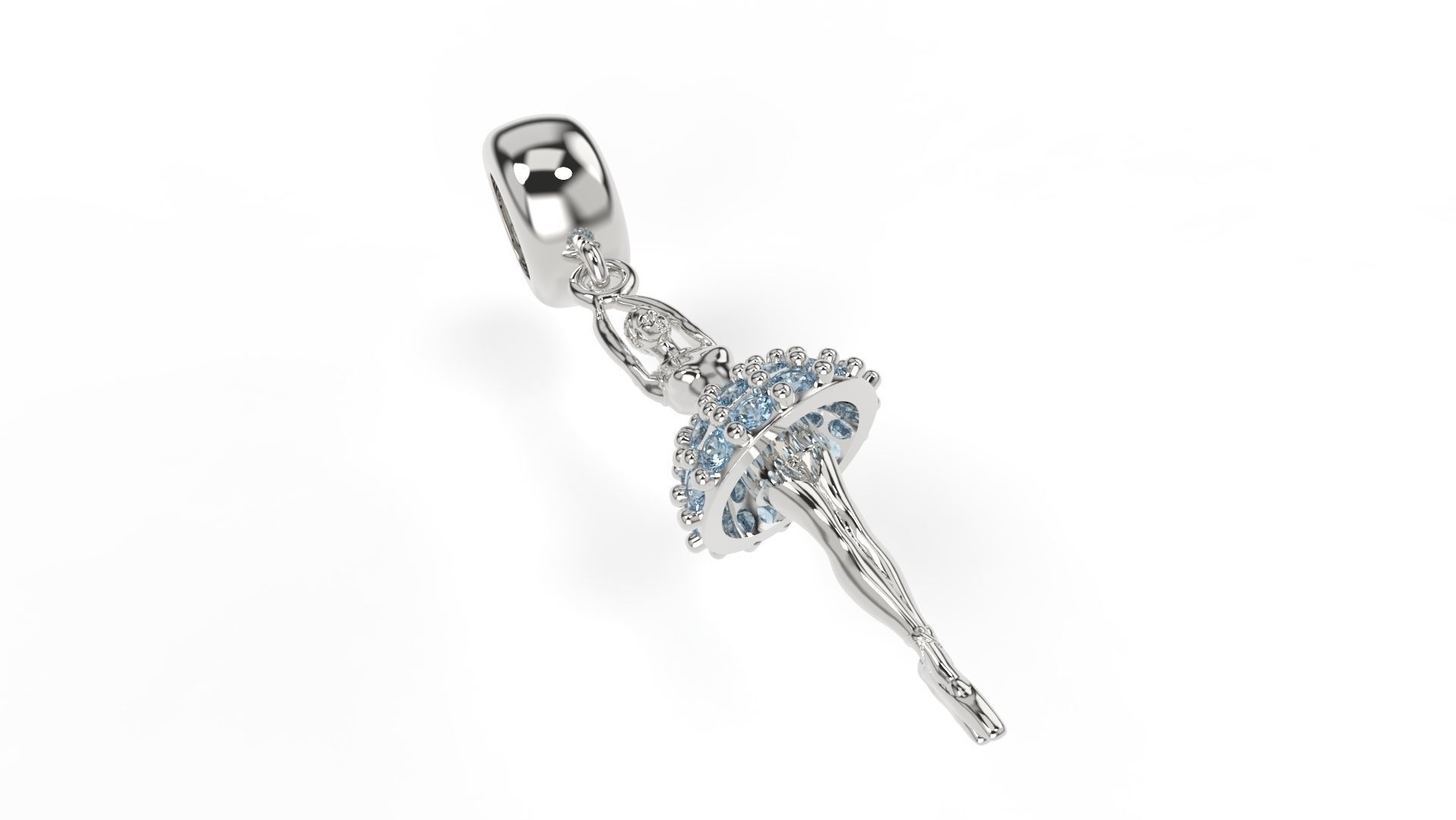 Ballet Dancer Charm with gems 3D print model_1