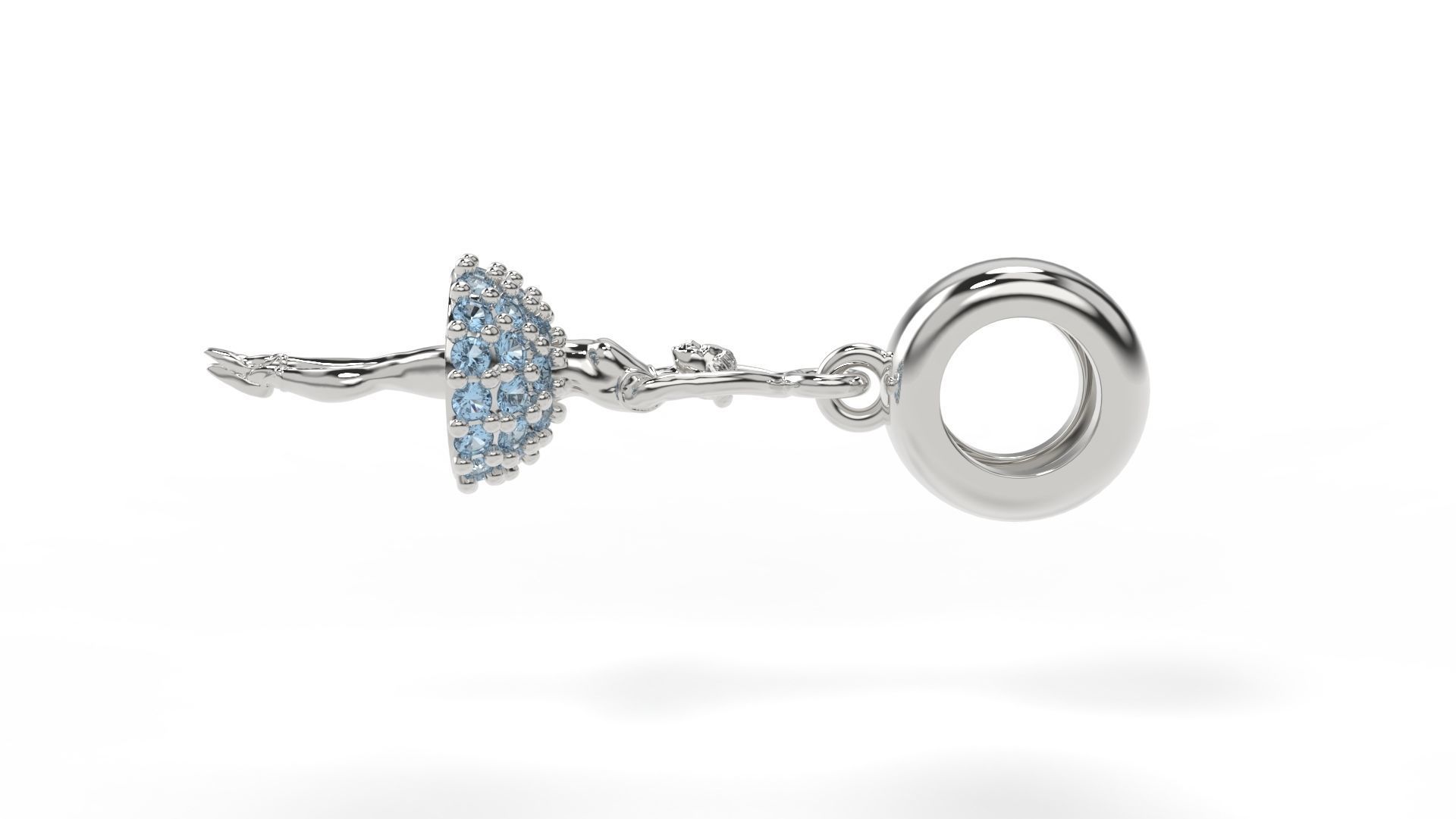 Ballet Dancer Charm with gems 3D print model_2
