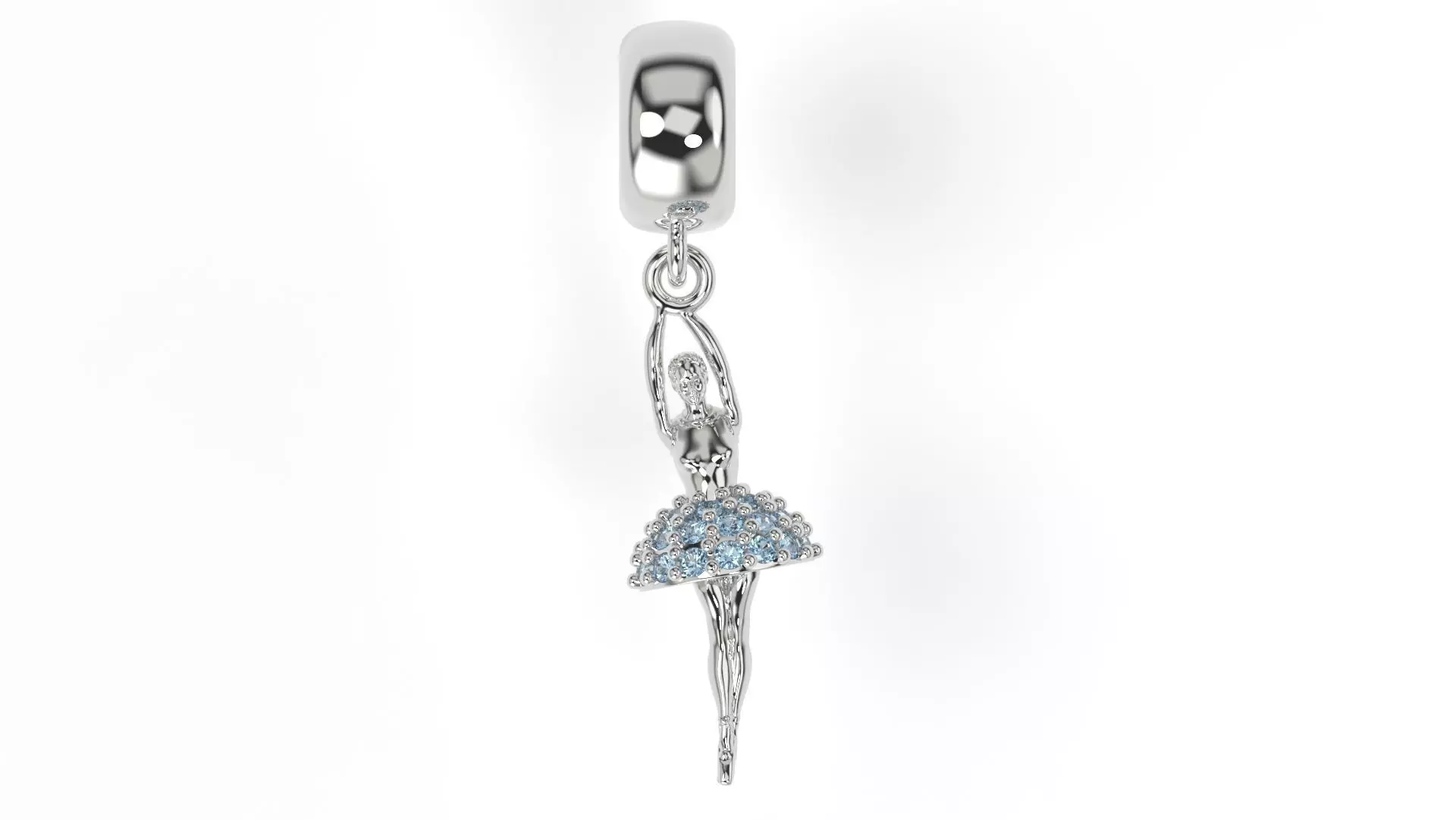Ballet Dancer Charm with gems 3D print model_0