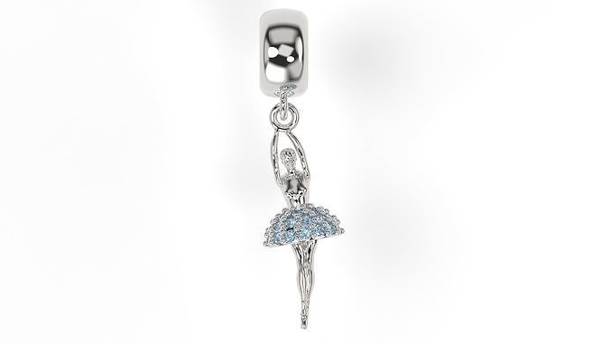 Ballet Dancer Charm with gems 3D print model