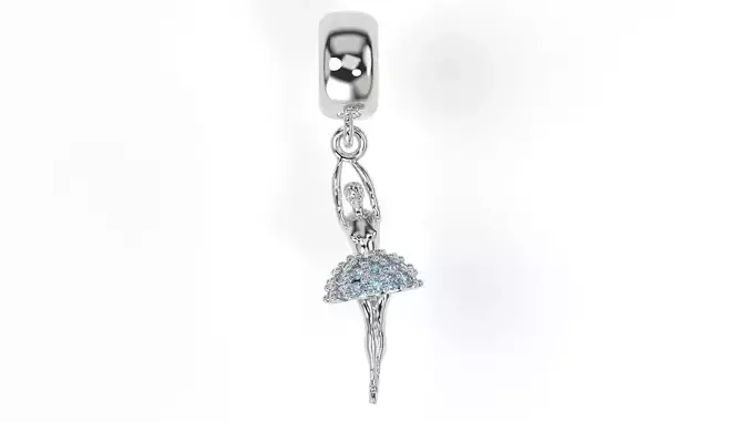 Ballet Dancer Charm with gems 3D print model Ballet Dancer Charm with gems 3D print model