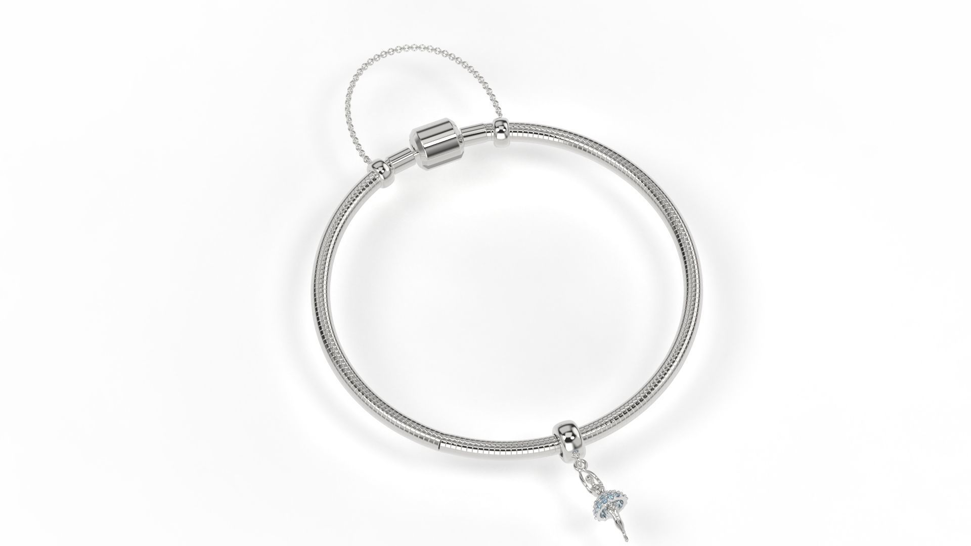 Ballet Dancer Charm with gems 3D print model_4