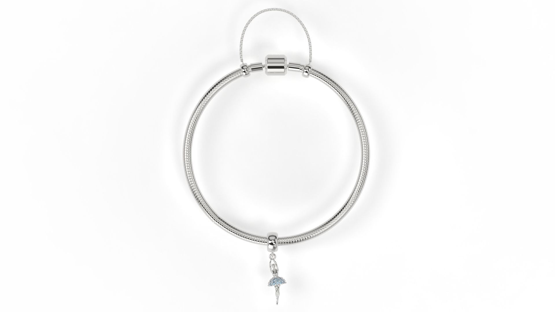 Ballet Dancer Charm with gems 3D print model_3