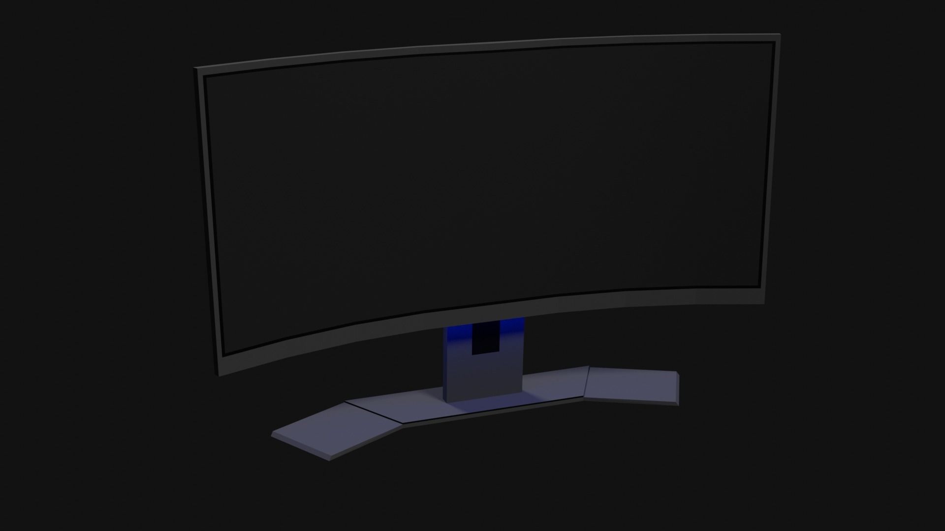 Lowpoly Curved Gaming Monitor Low-poly 3D model_2