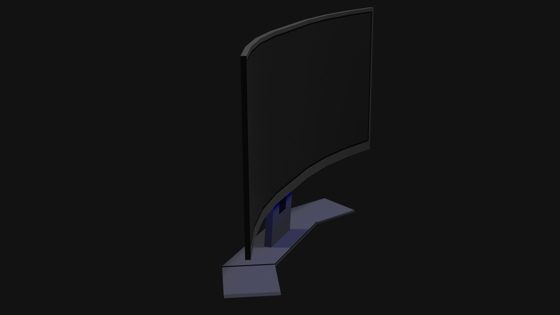 Lowpoly Curved Gaming Monitor Low-poly 3D model_19