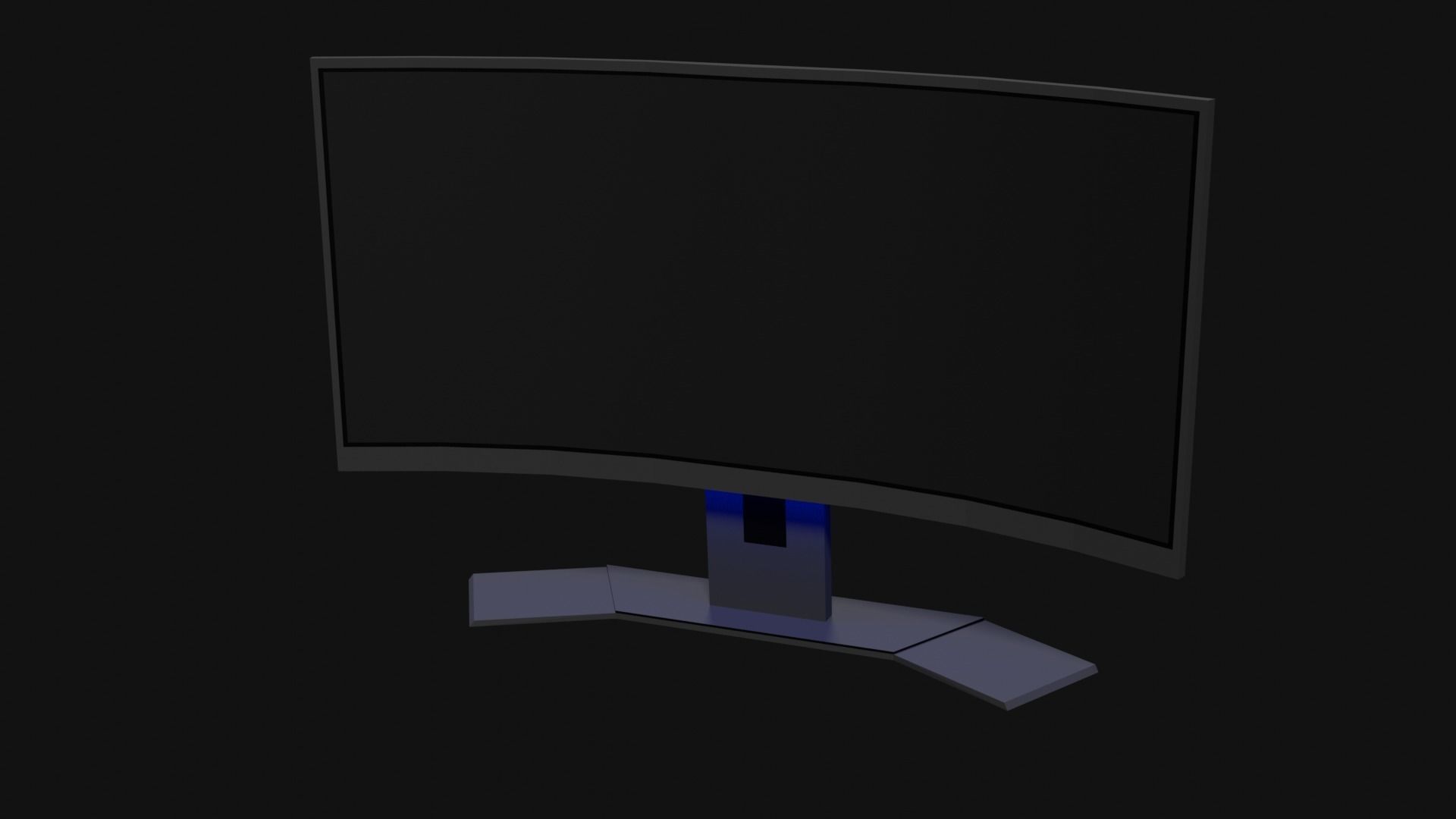 Lowpoly Curved Gaming Monitor Low-poly 3D model_4