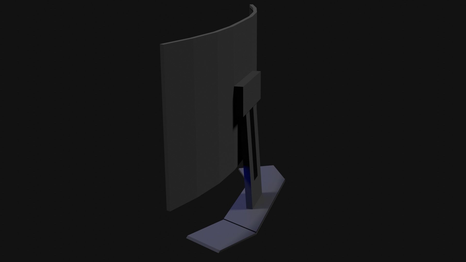 Lowpoly Curved Gaming Monitor Low-poly 3D model_11