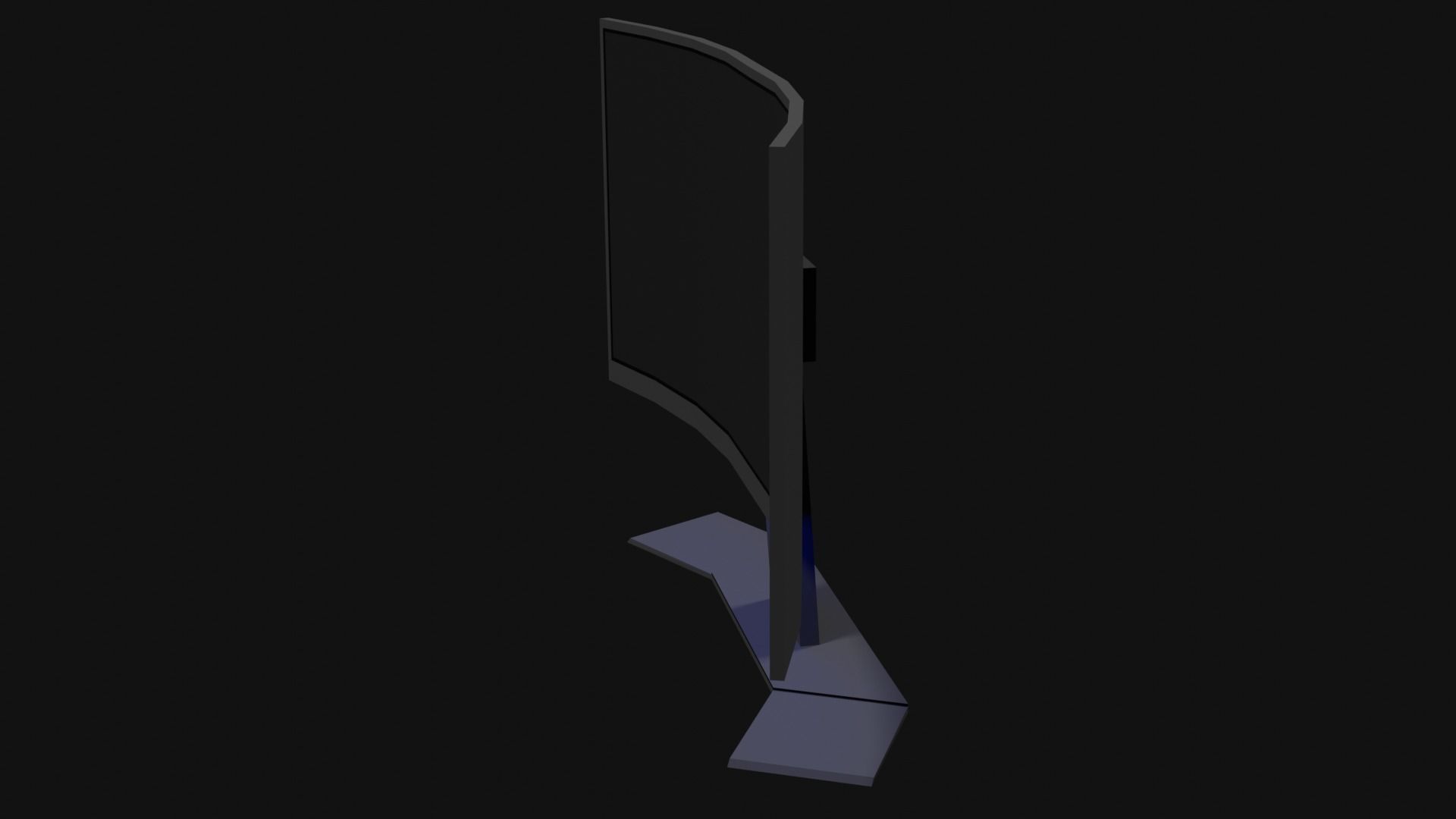 Lowpoly Curved Gaming Monitor Low-poly 3D model_8