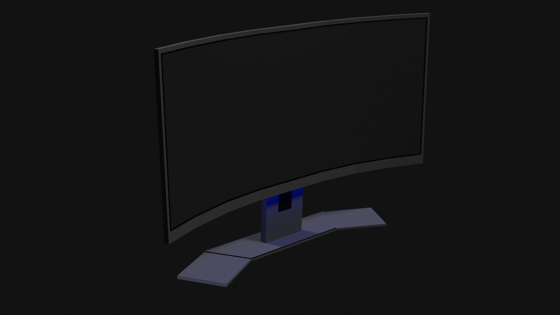 Lowpoly Curved Gaming Monitor Low-poly 3D model_21