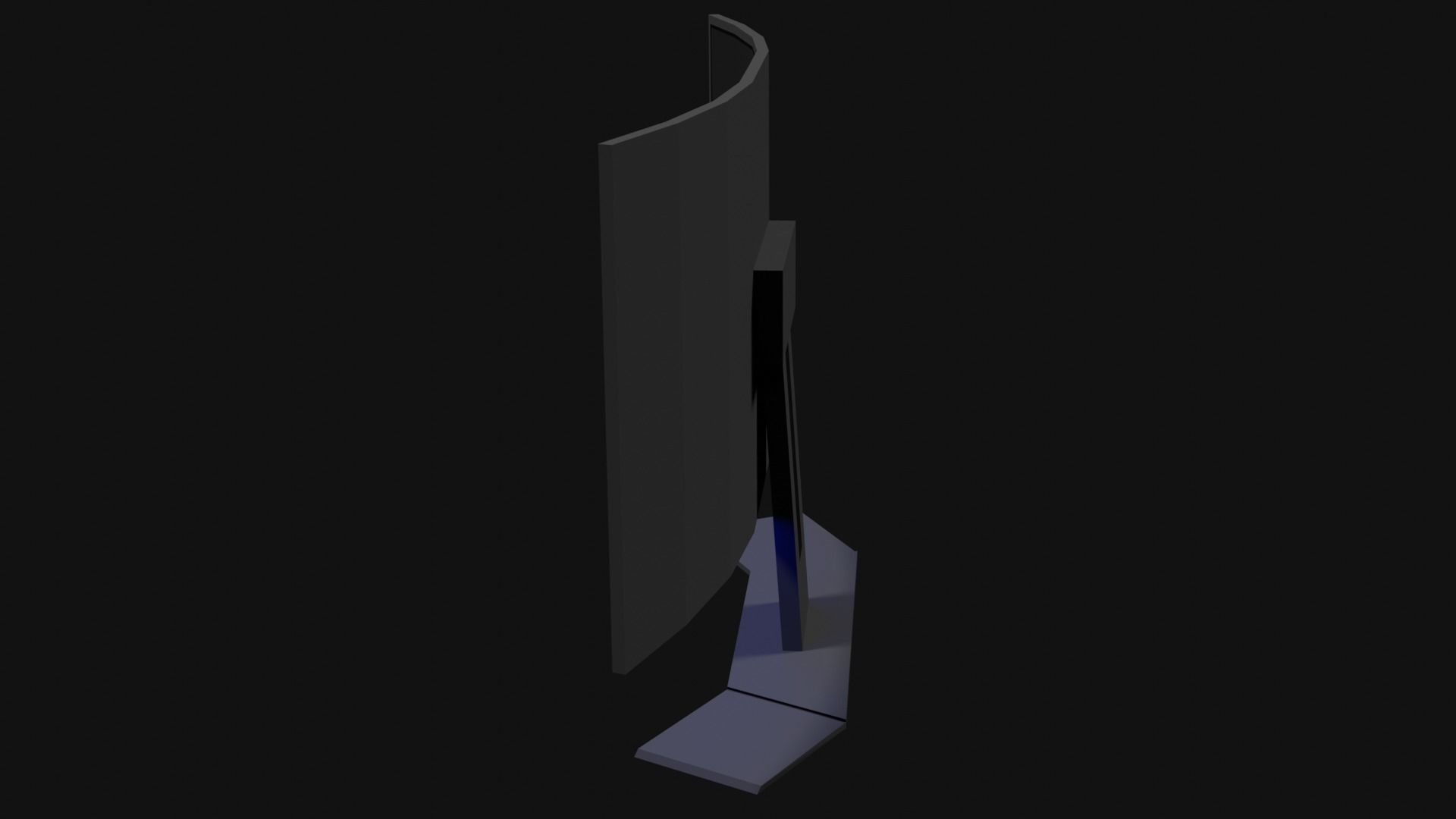 Lowpoly Curved Gaming Monitor Low-poly 3D model_10