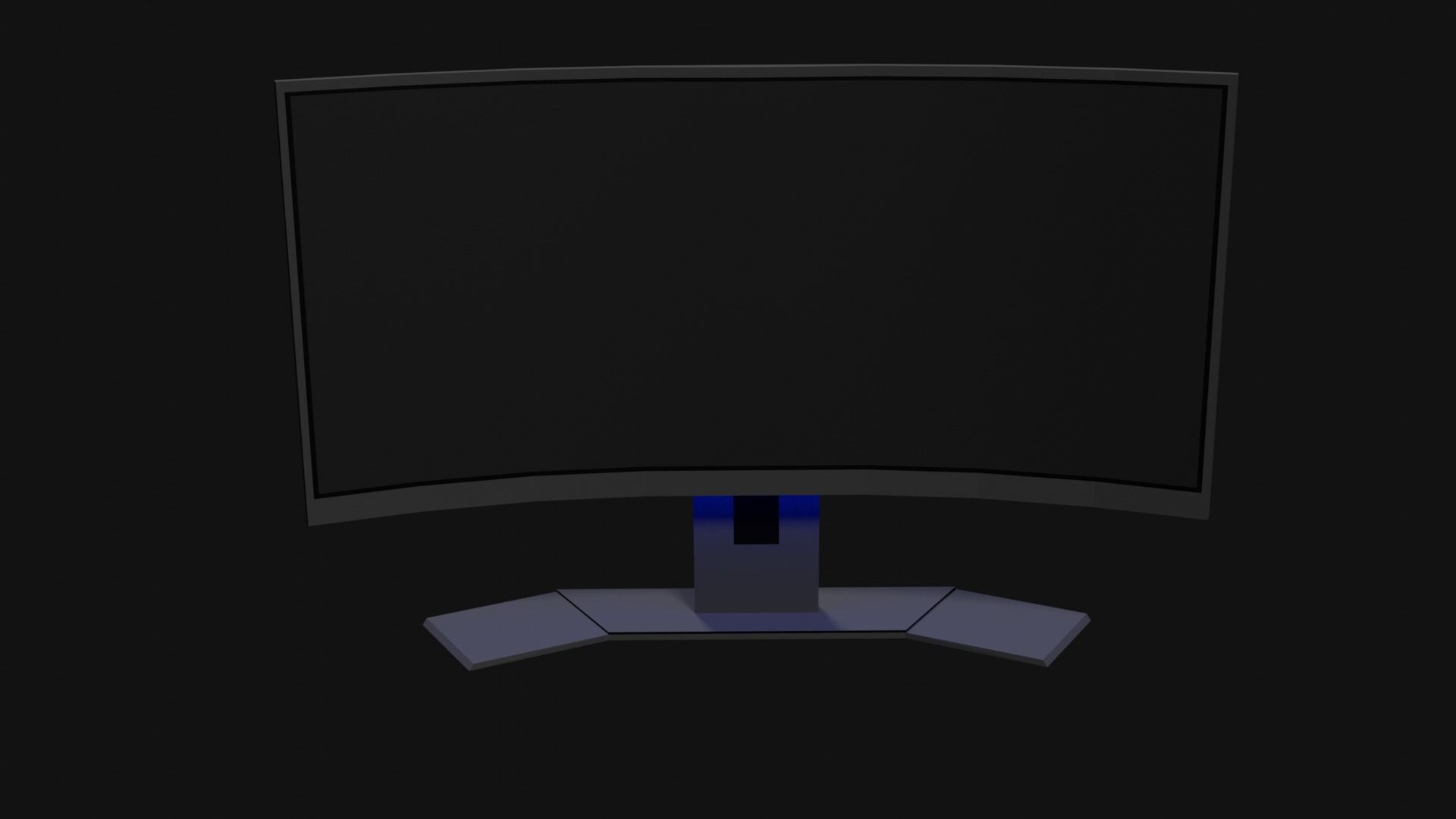 Lowpoly Curved Gaming Monitor Low-poly 3D model_3