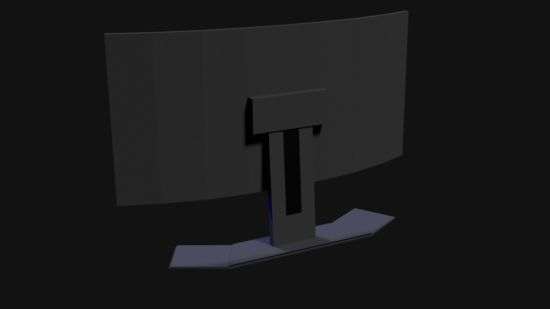Lowpoly Curved Gaming Monitor Low-poly 3D model_13