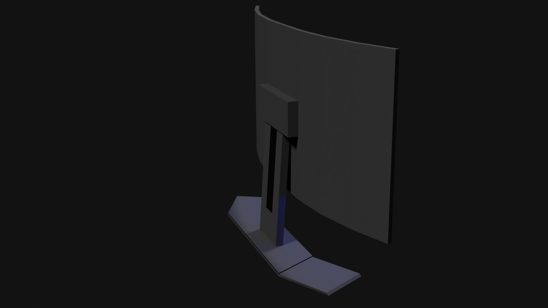 Lowpoly Curved Gaming Monitor Low-poly 3D model_18