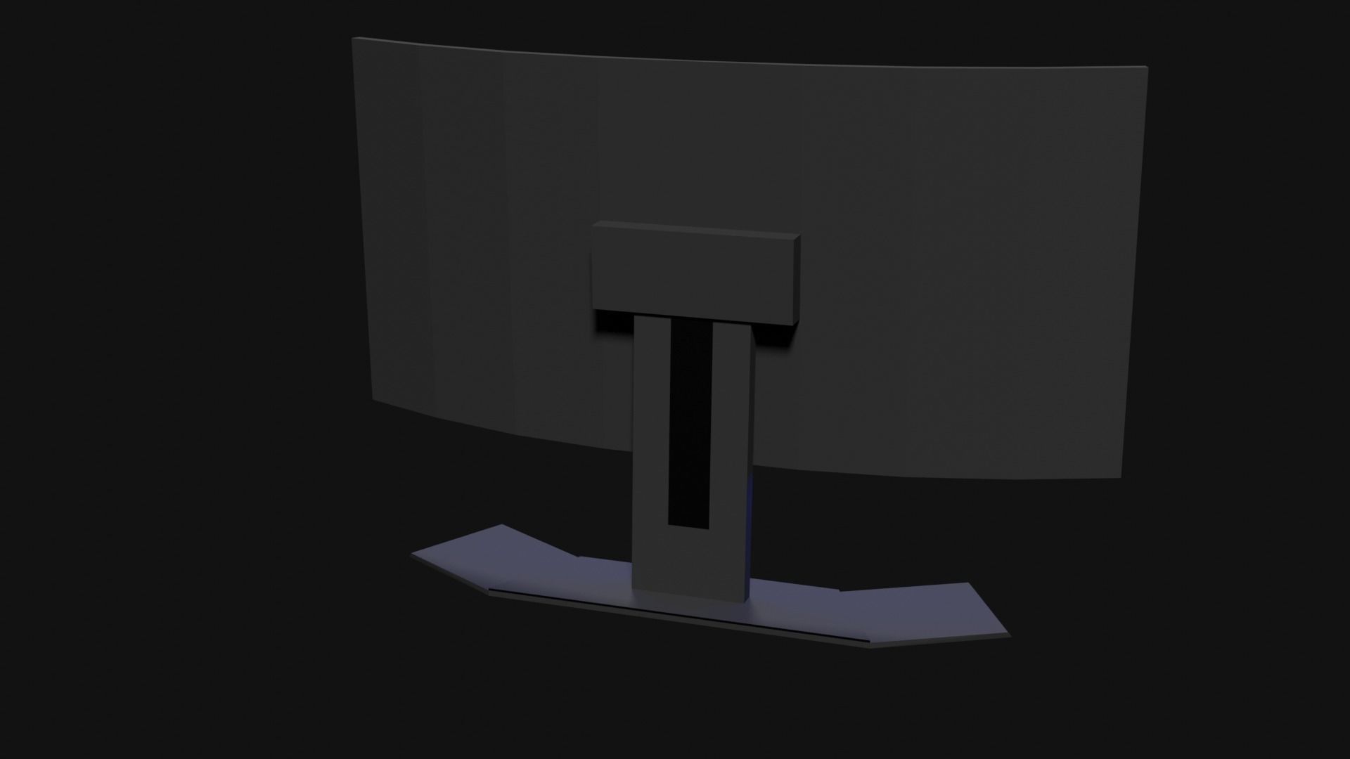 Lowpoly Curved Gaming Monitor Low-poly 3D model_16