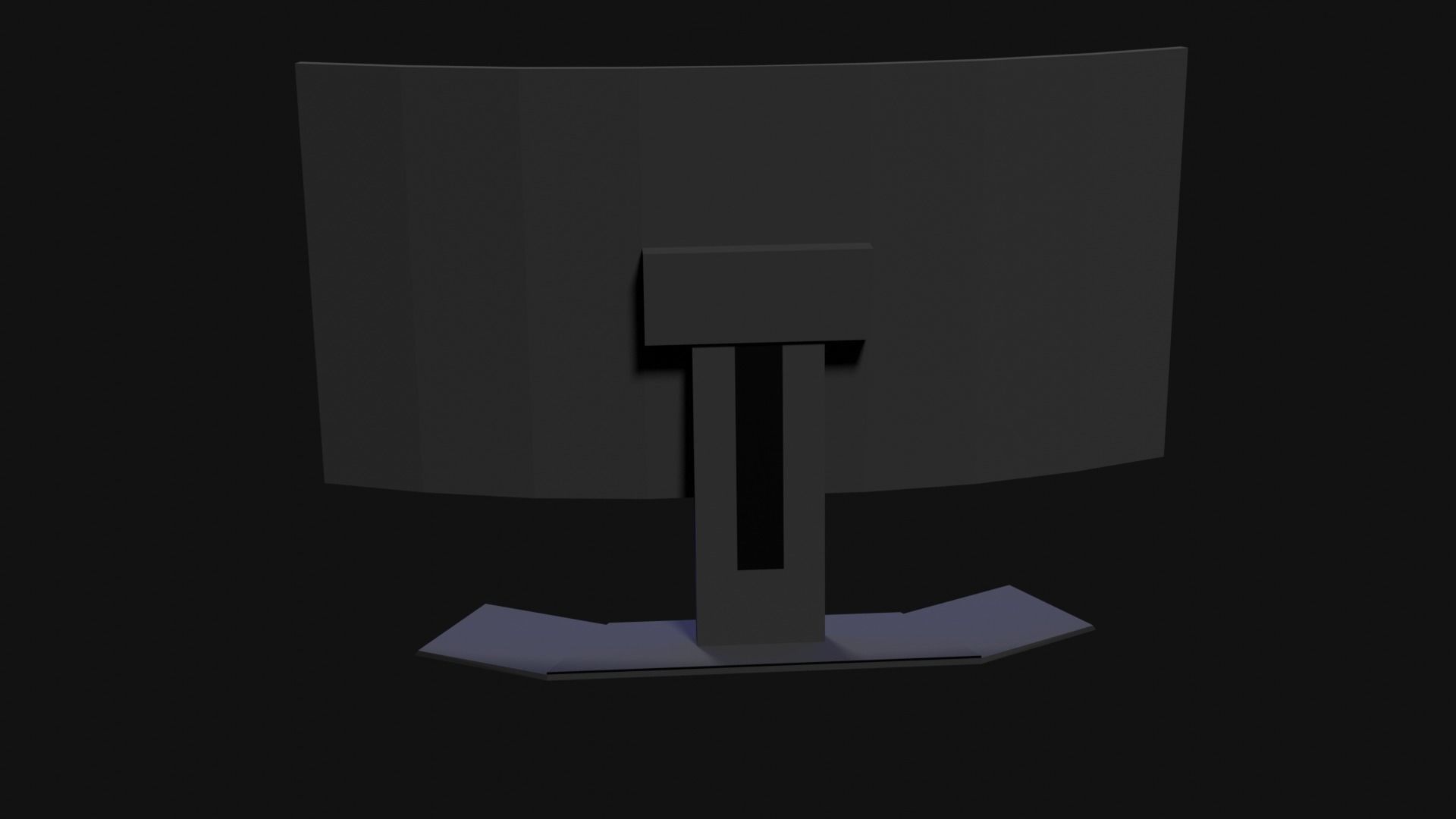 Lowpoly Curved Gaming Monitor Low-poly 3D model_15