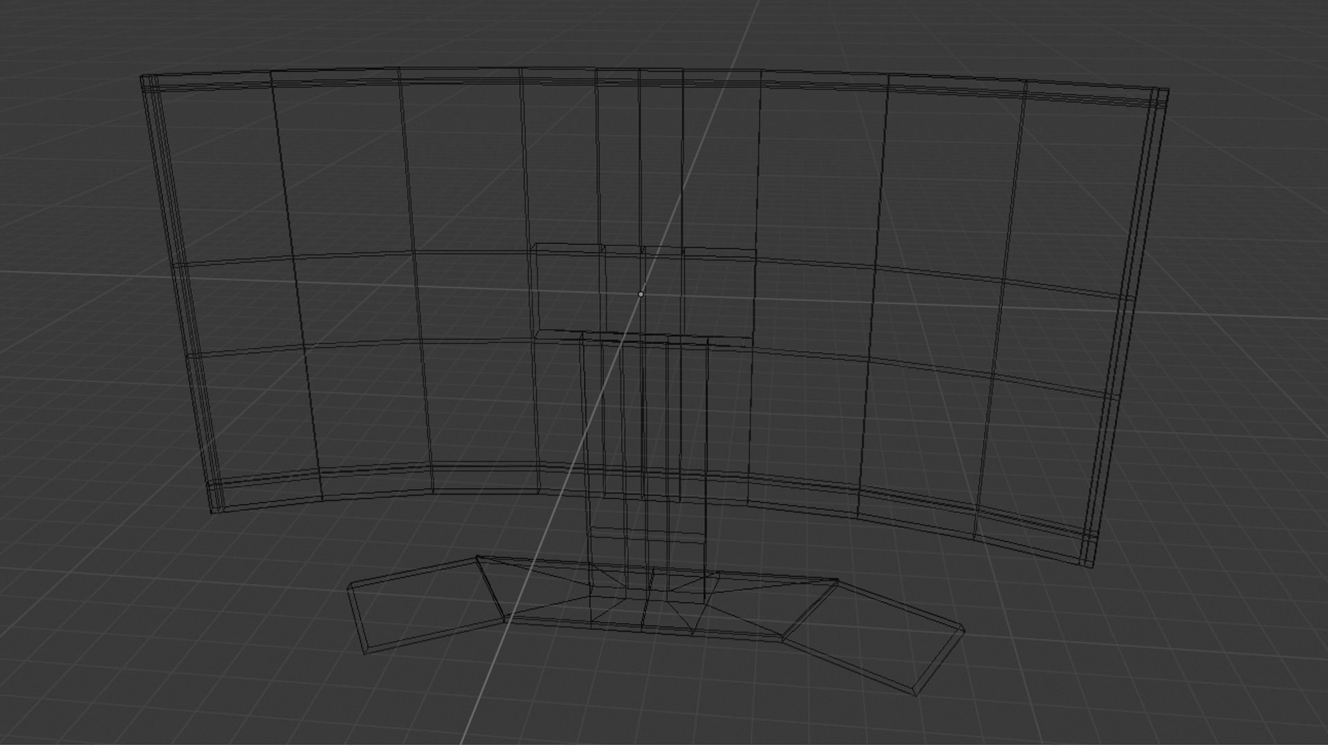 Lowpoly Curved Gaming Monitor Low-poly 3D model_26
