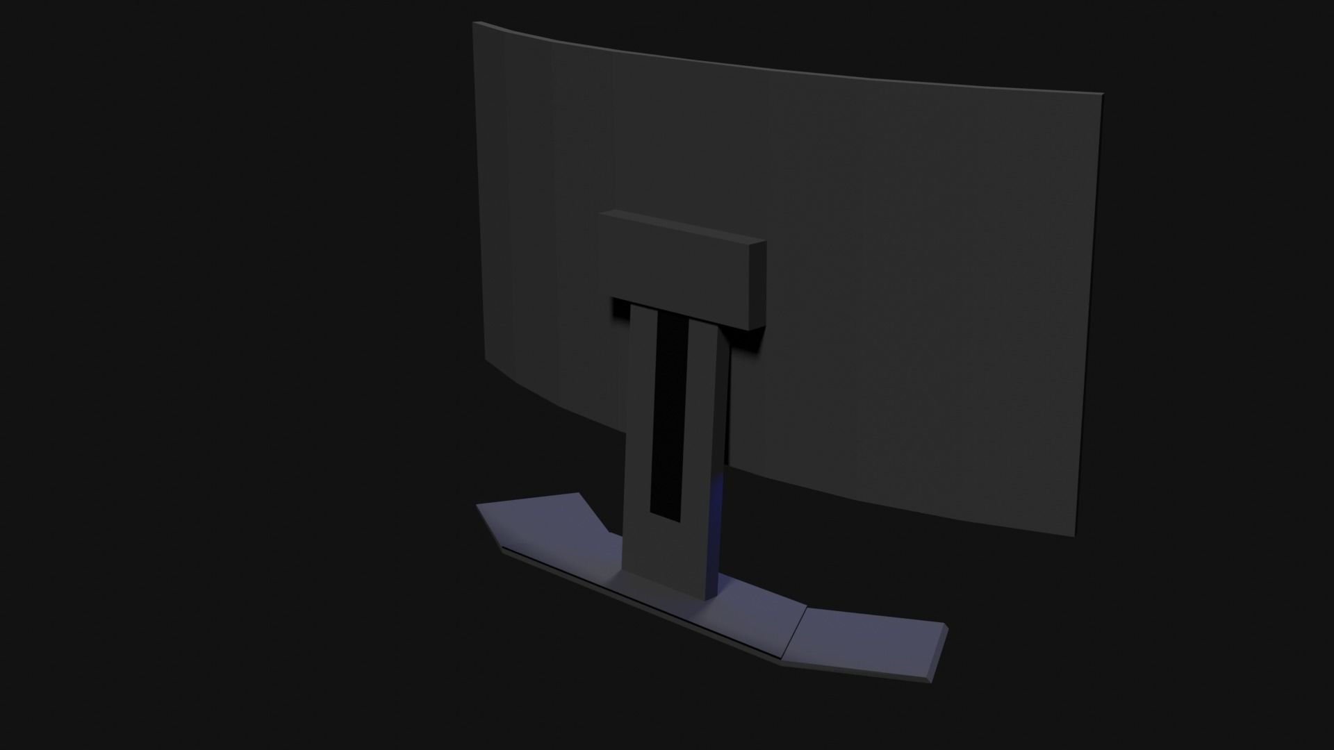 Lowpoly Curved Gaming Monitor Low-poly 3D model_17