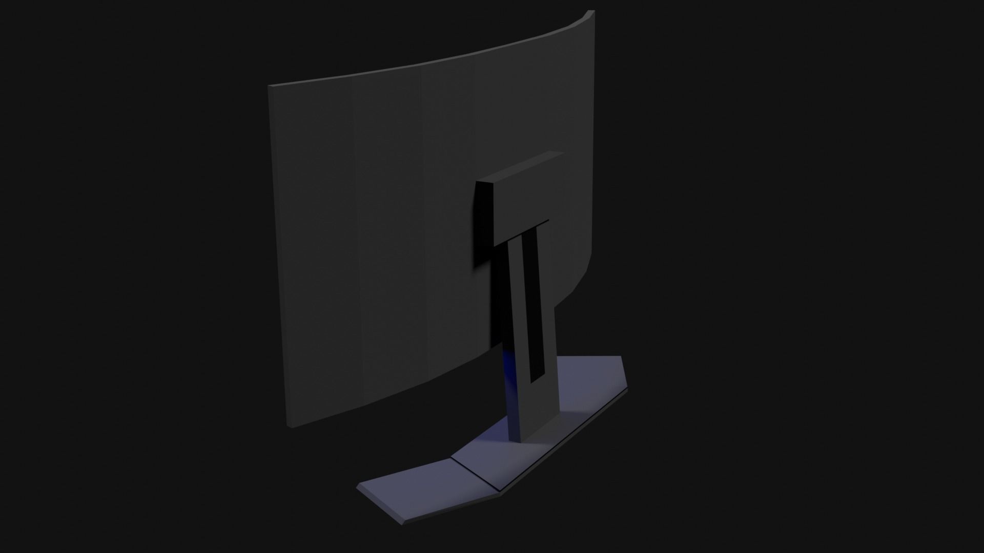 Lowpoly Curved Gaming Monitor Low-poly 3D model_12