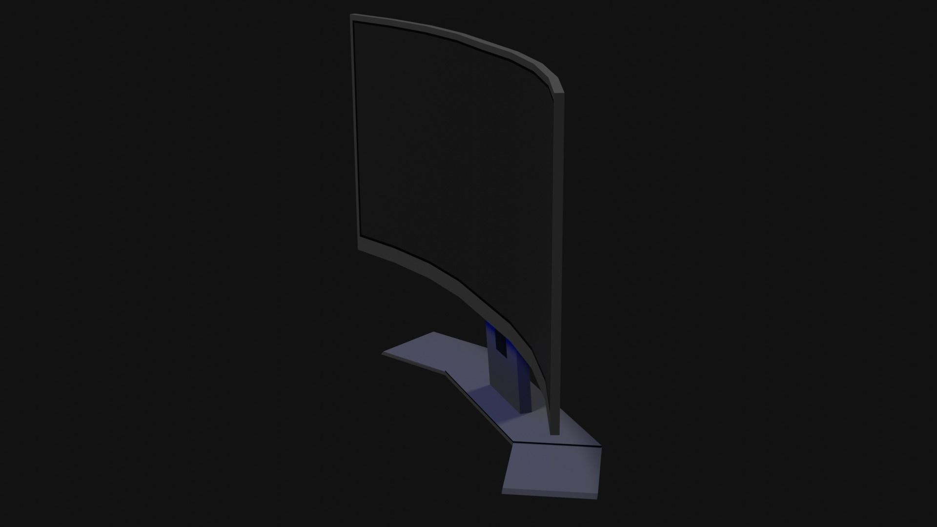 Lowpoly Curved Gaming Monitor Low-poly 3D model_7