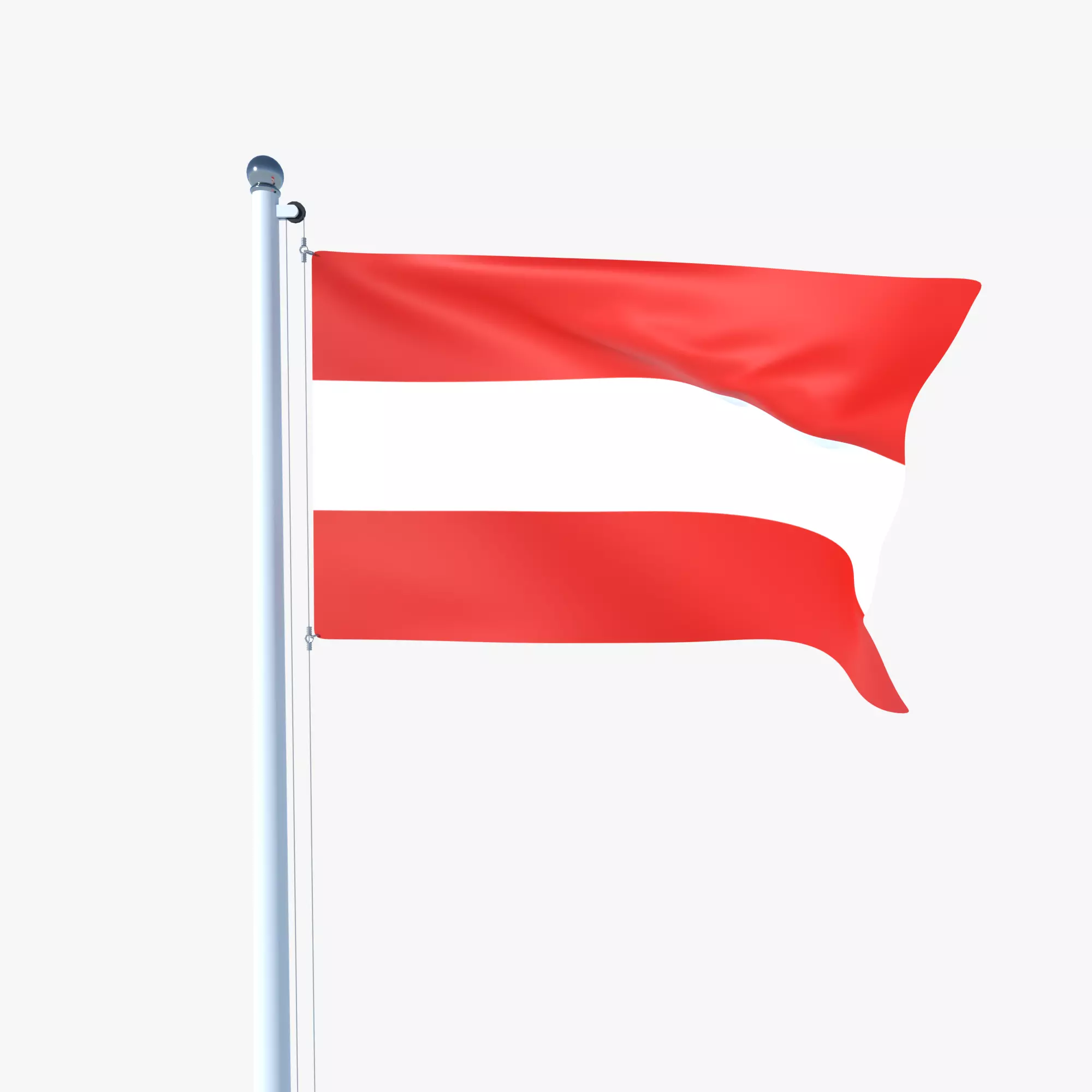 Animated Flag of Austria Low-poly 3D model