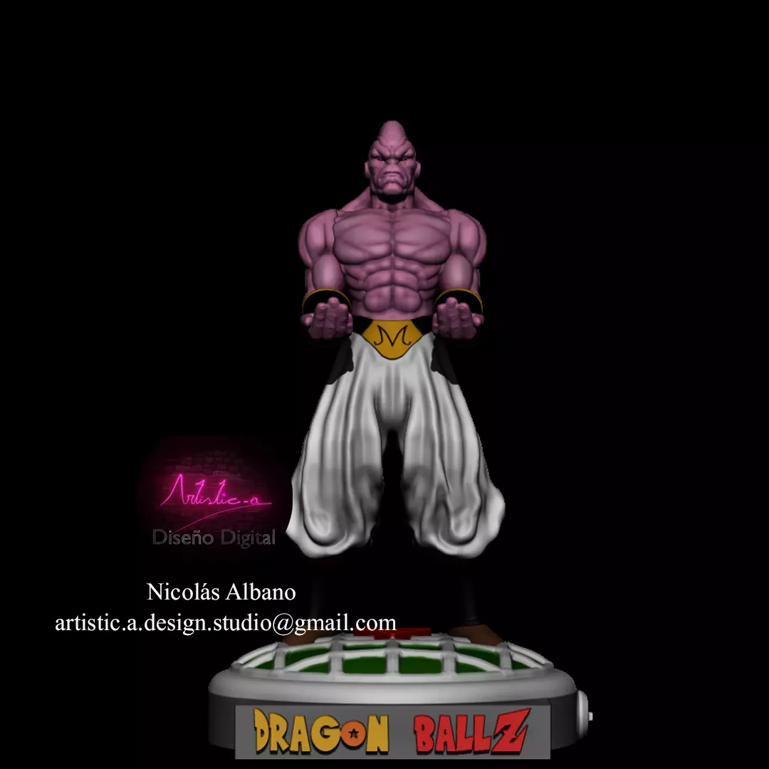 Majin Boo - Joystick and cellphone support 3D print model_0