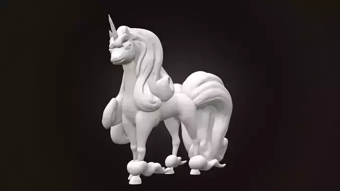 Rapidash Galar 3D model fan Pokemon