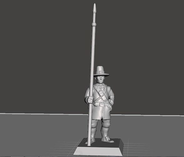 Supportless English Civil War Light Pikemen Free 3D print model