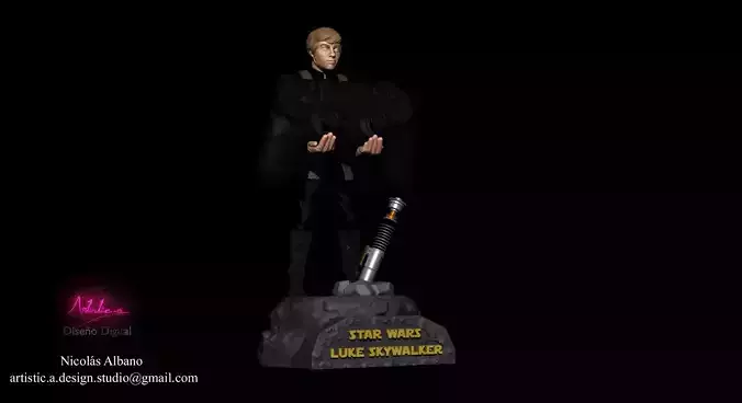 Luke Skywalker - Joystick support plus light saber as a gift 3D print model
