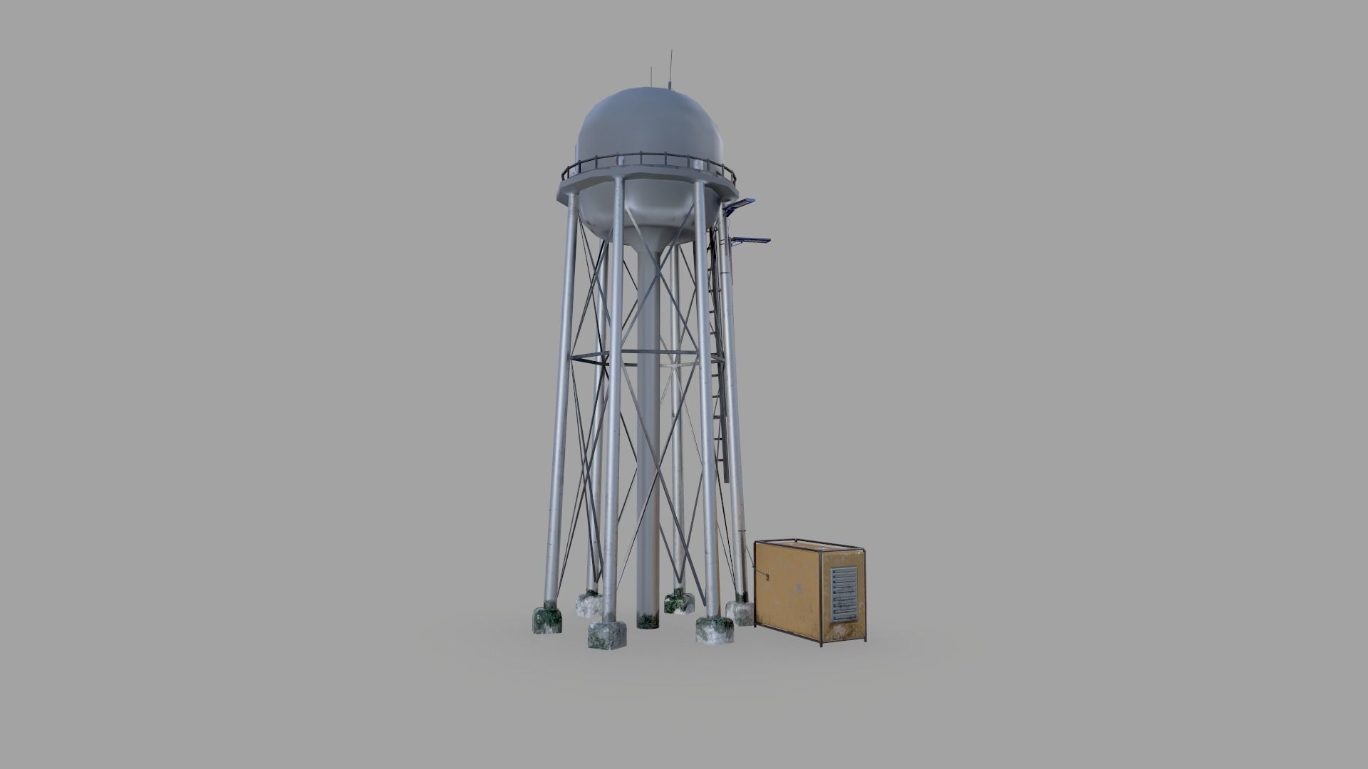 Water Tower  Low-poly 3D model_12