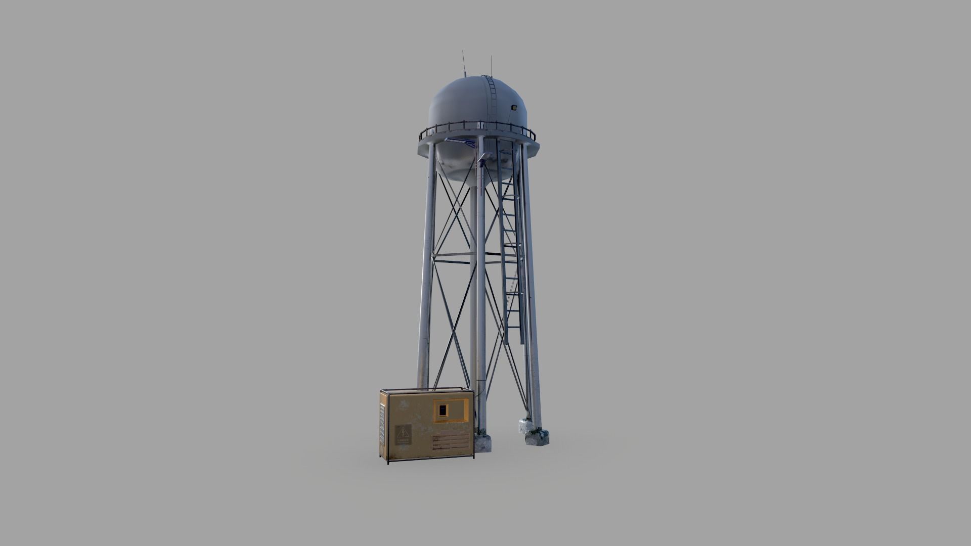 Water Tower  Low-poly 3D model_10