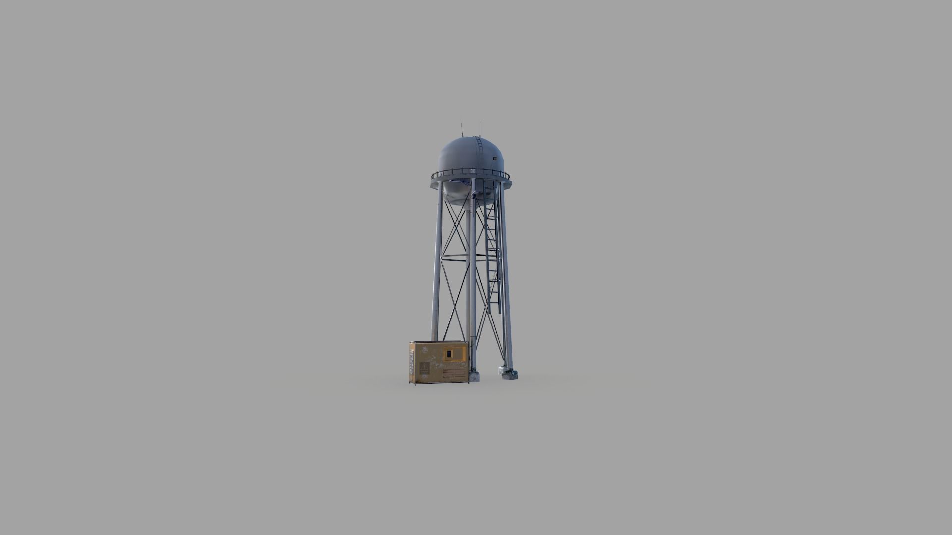 Water Tower  Low-poly 3D model_9