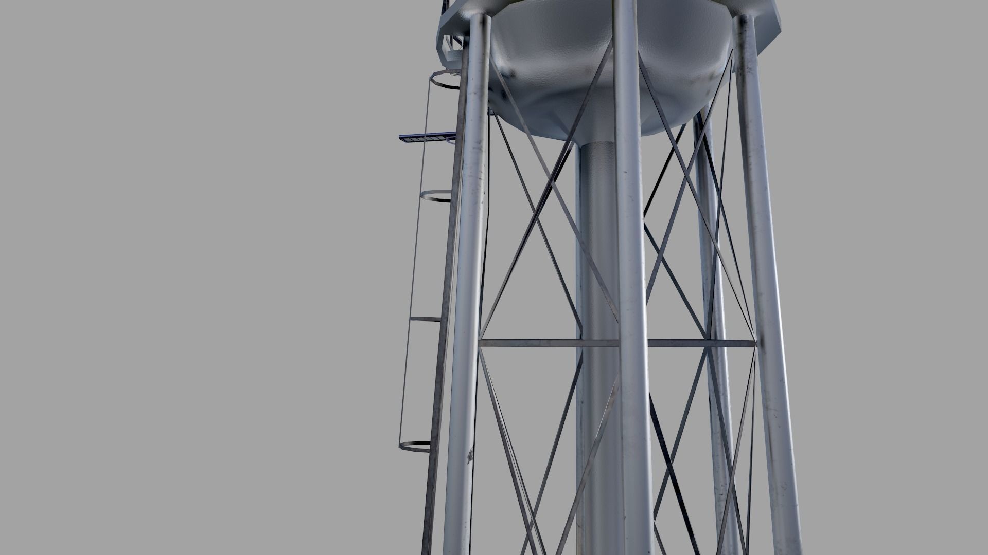 Water Tower  Low-poly 3D model_8