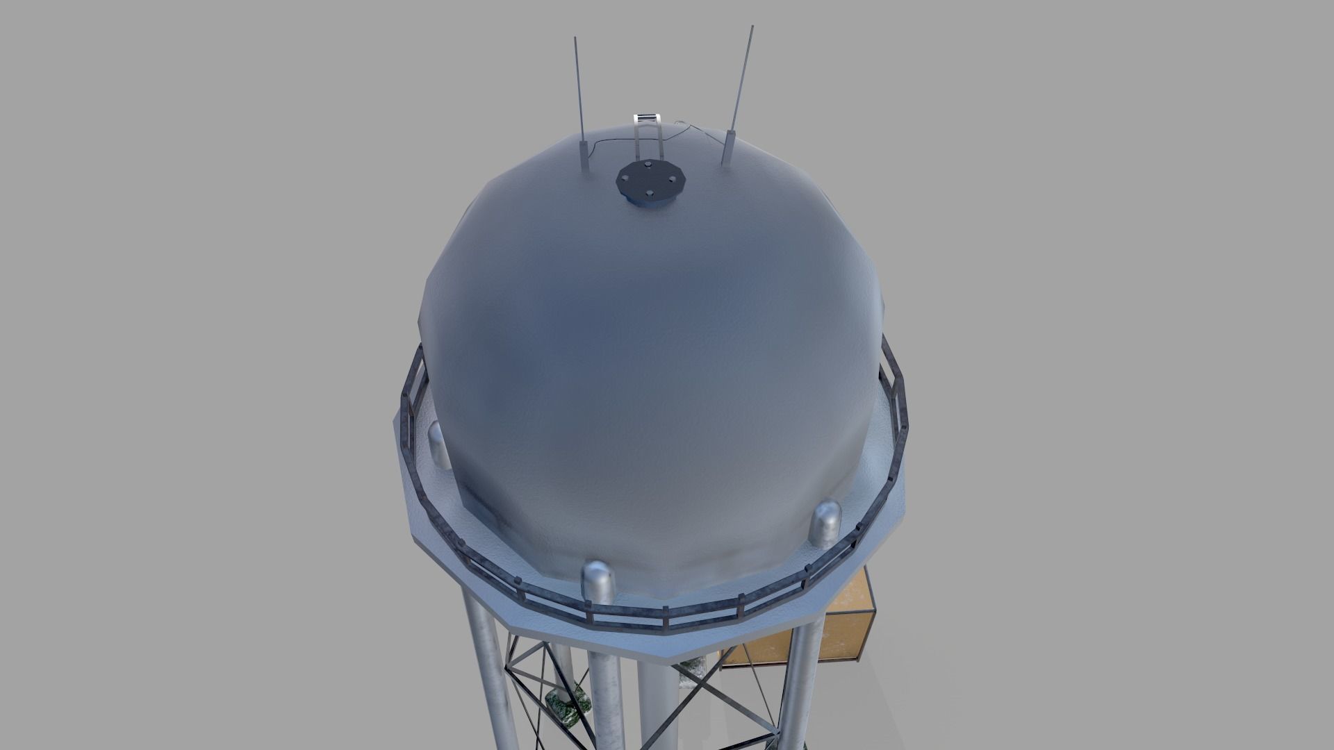 Water Tower  Low-poly 3D model_6