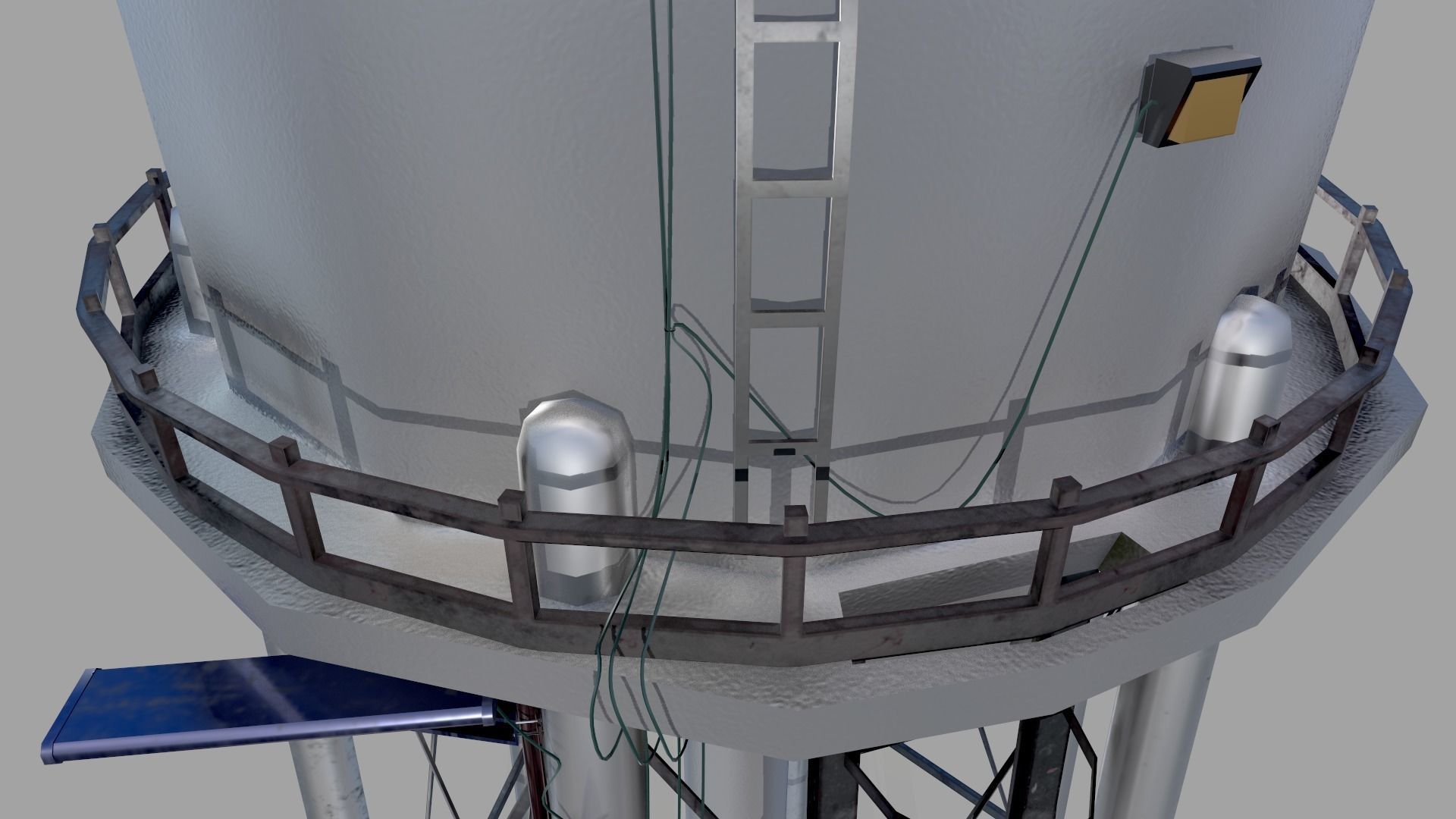 Water Tower  Low-poly 3D model_7