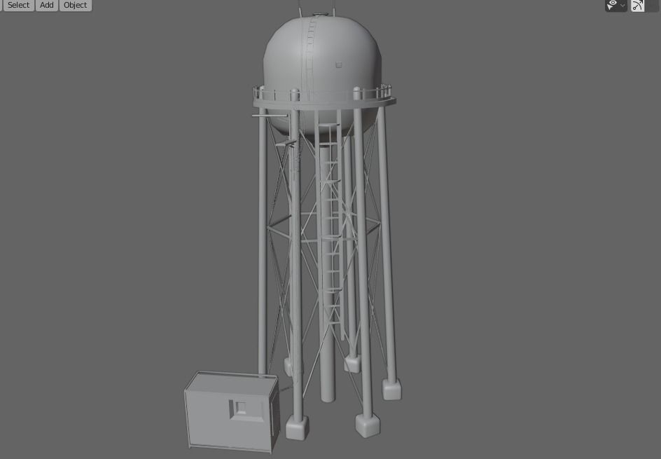 Water Tower  Low-poly 3D model_23