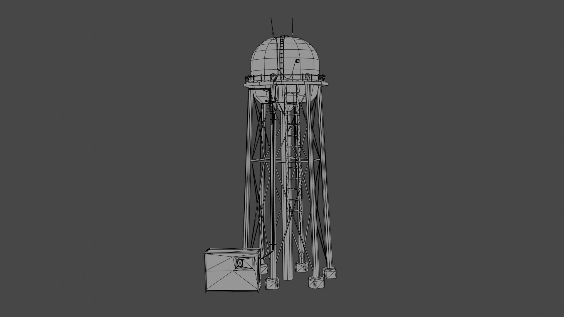 Water Tower  Low-poly 3D model_22