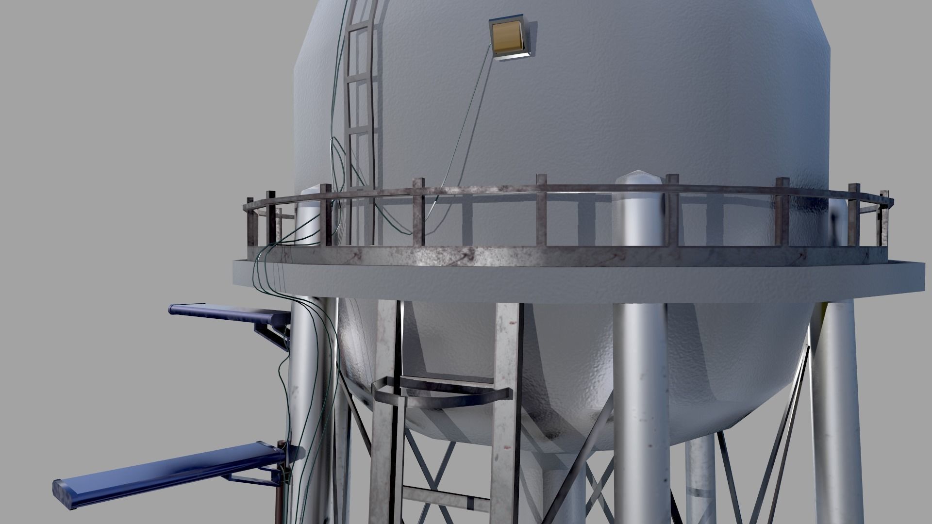 Water Tower  Low-poly 3D model_3