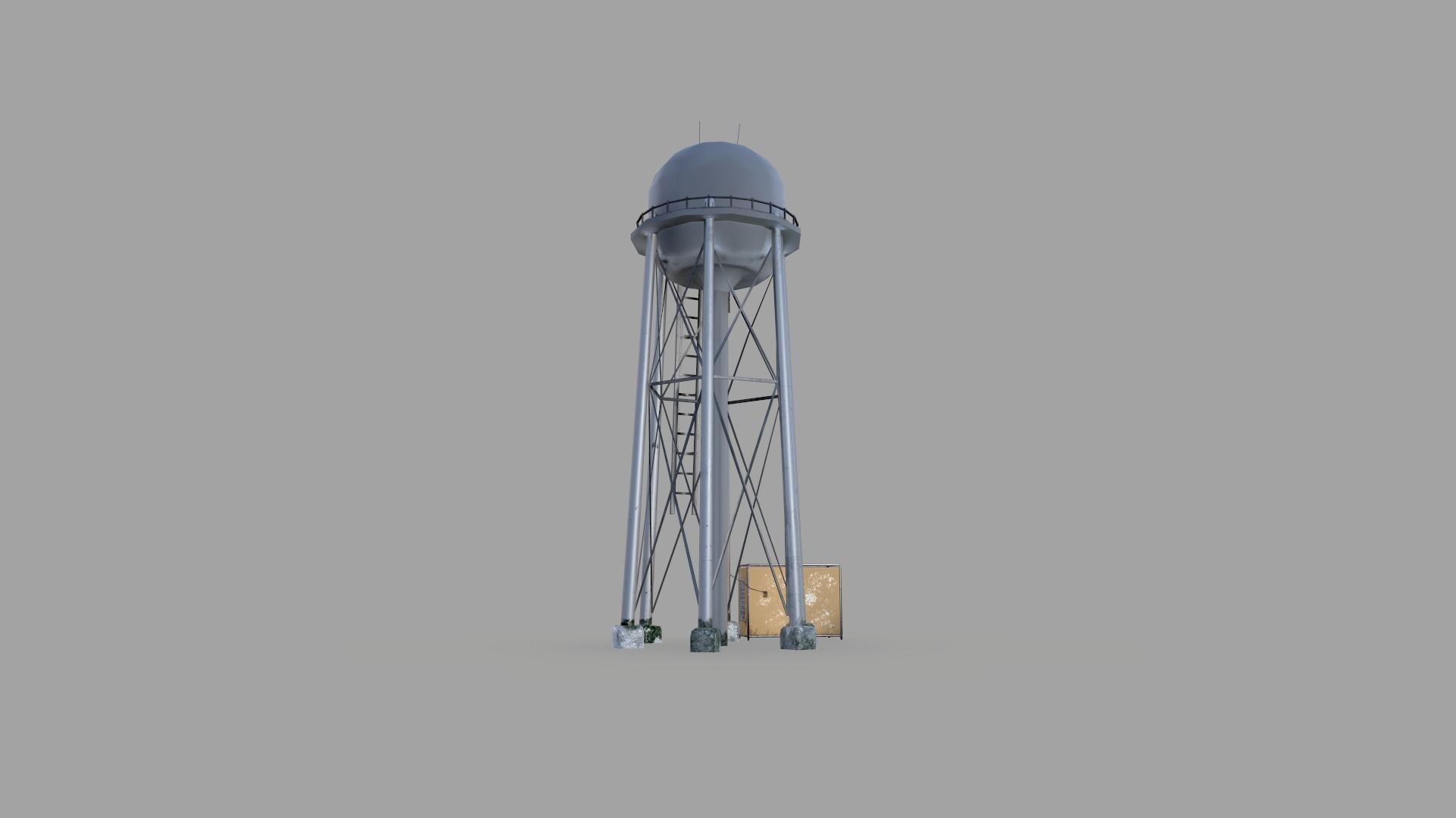 Water Tower  Low-poly 3D model_13