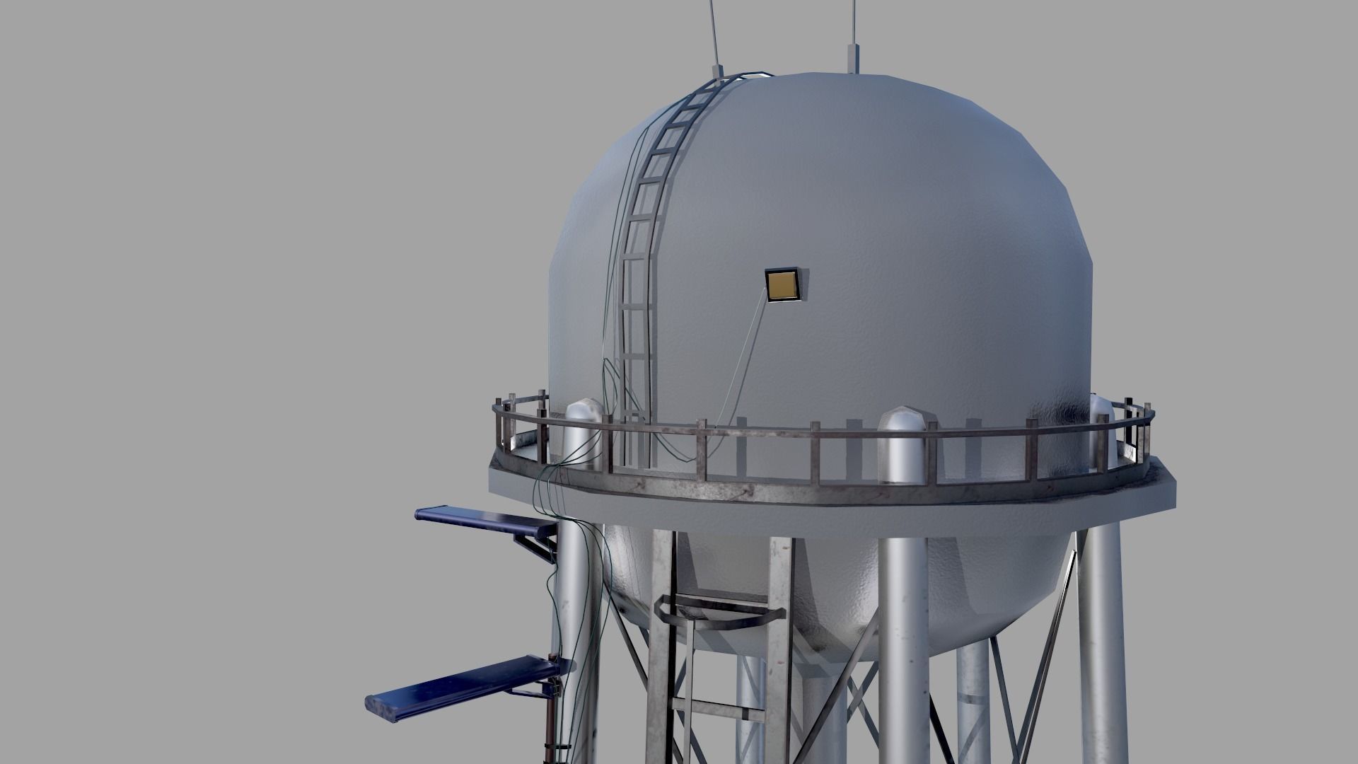 Water Tower  Low-poly 3D model_4