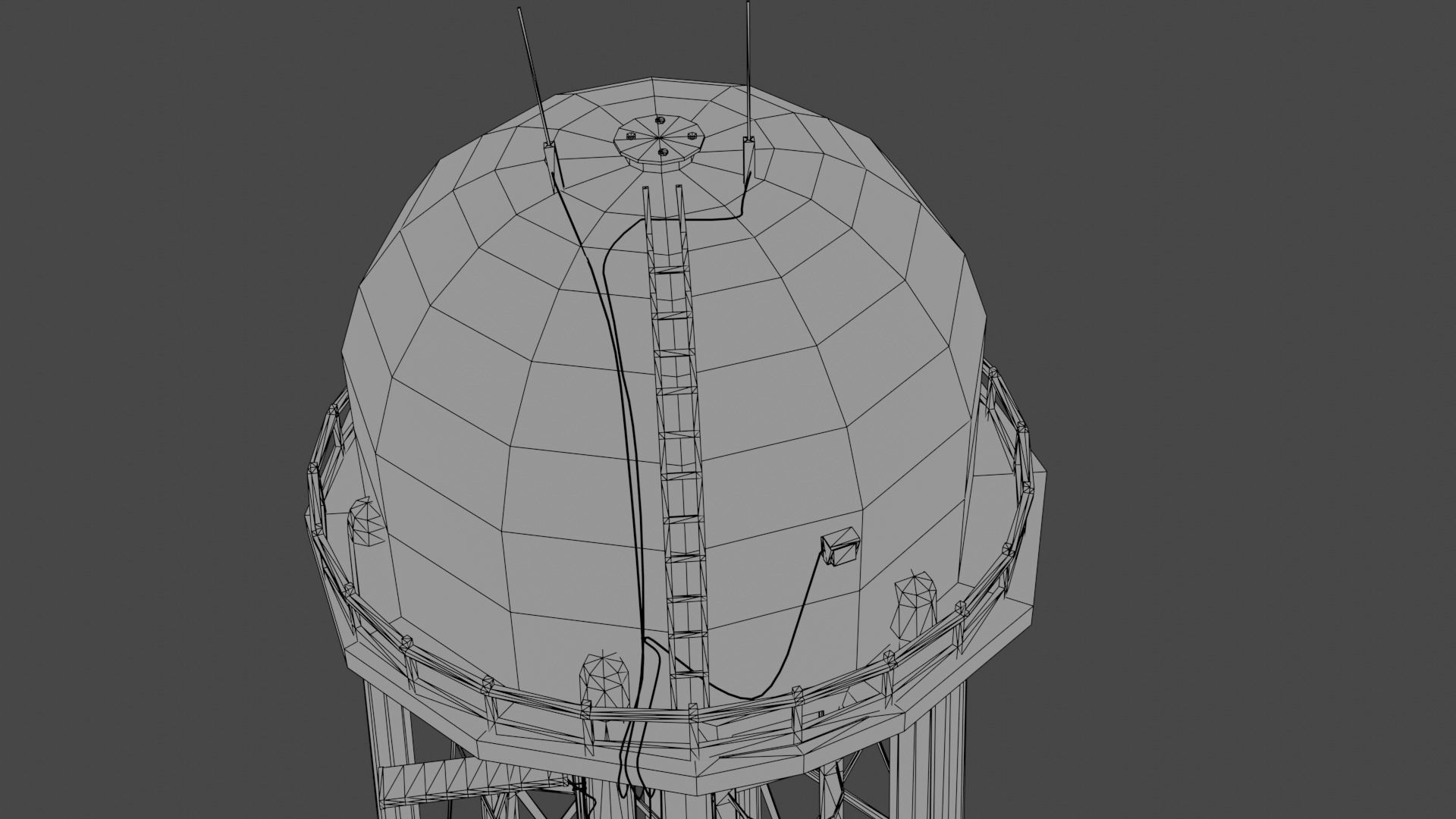 Water Tower  Low-poly 3D model_27