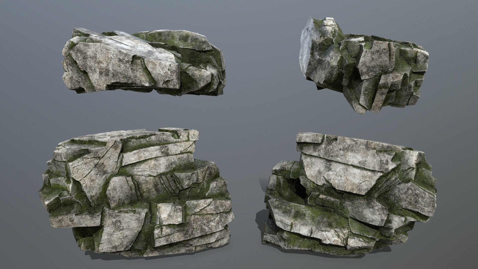 rocks rock Low-poly 3D model_4