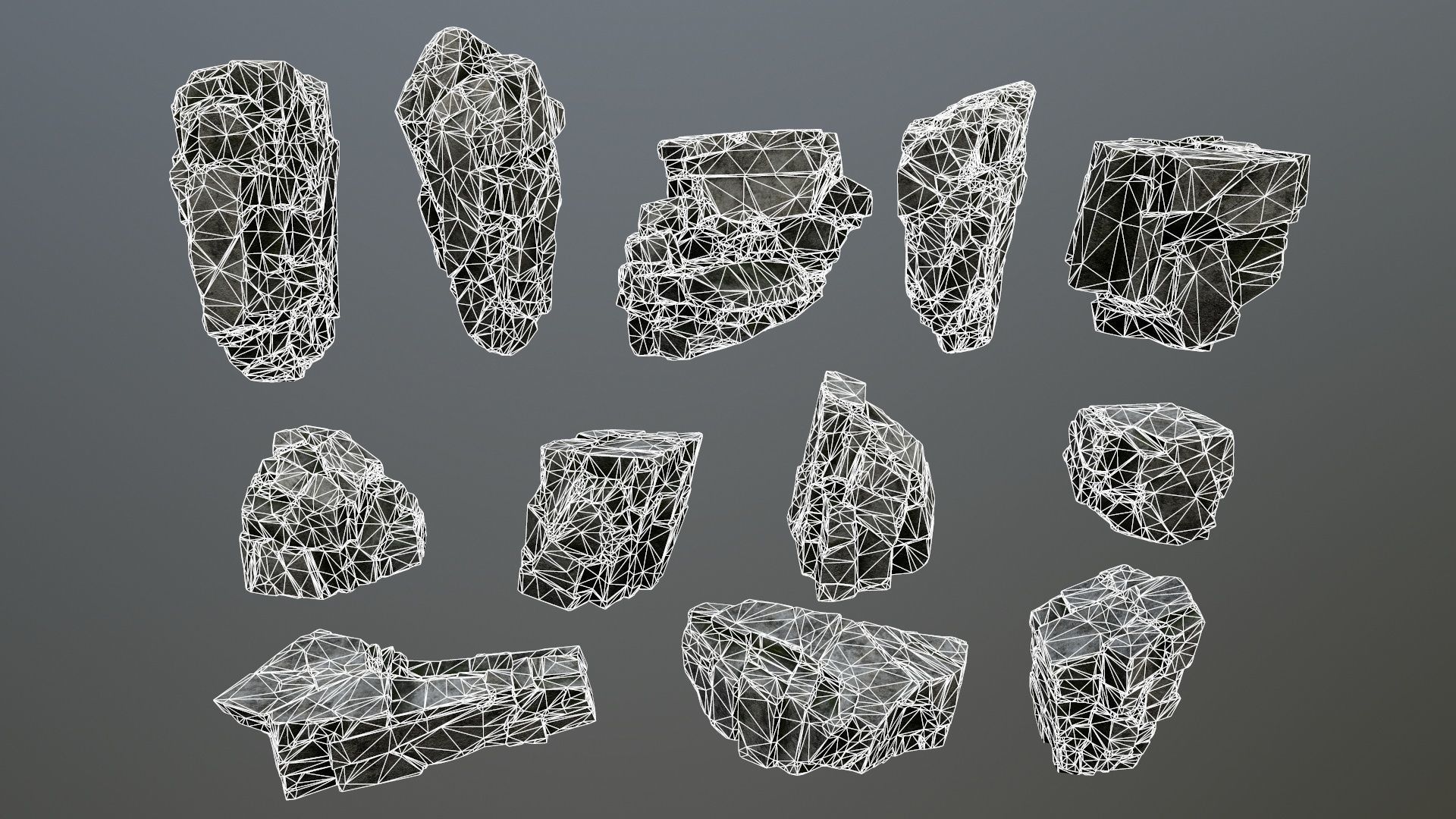 rocks rock Low-poly 3D model_25