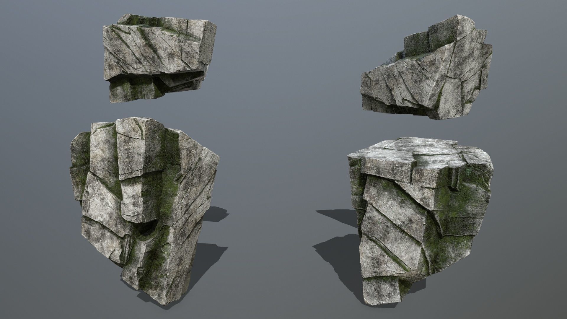 rocks rock Low-poly 3D model_10