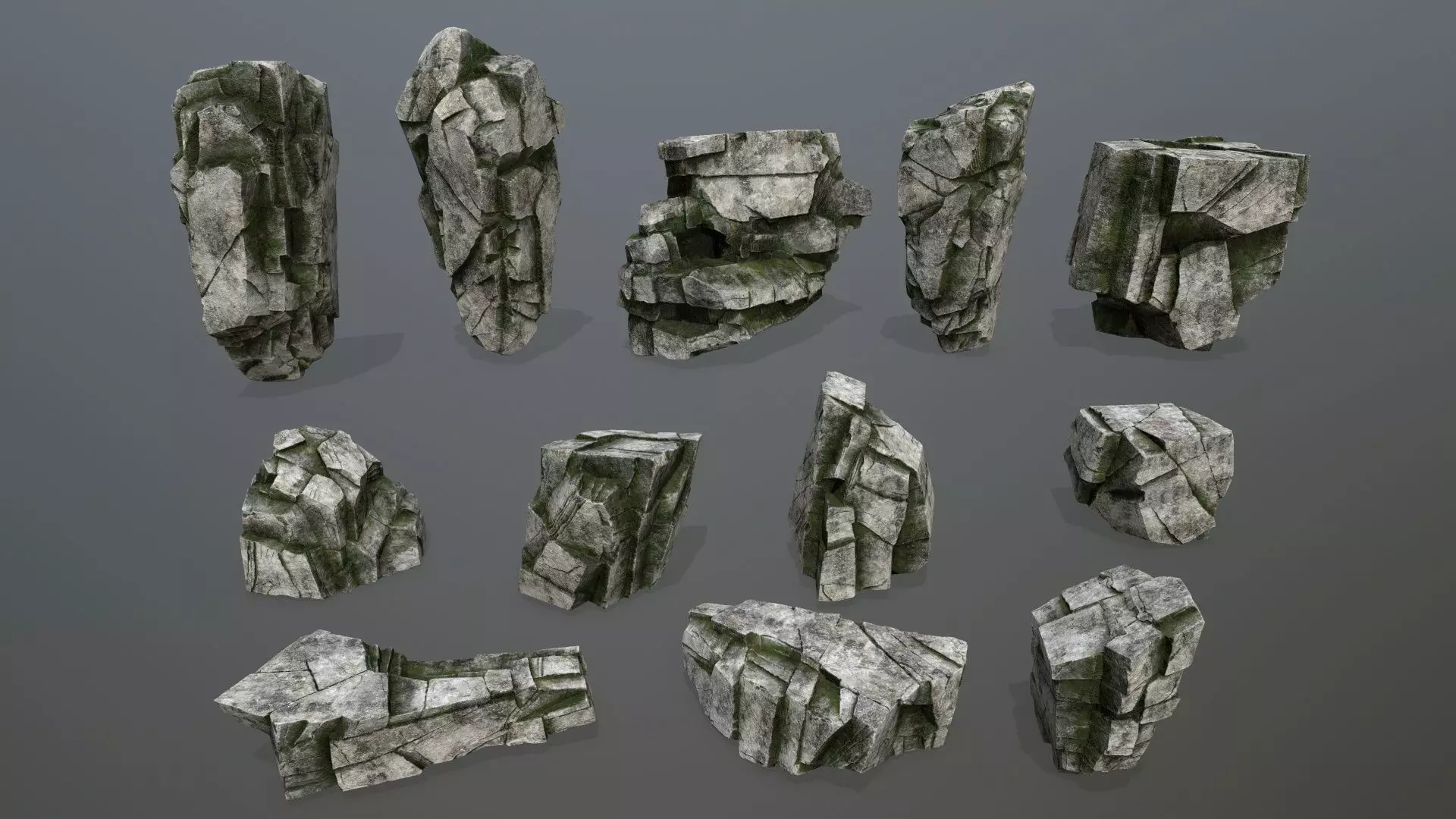 rocks rock Low-poly 3D model_0