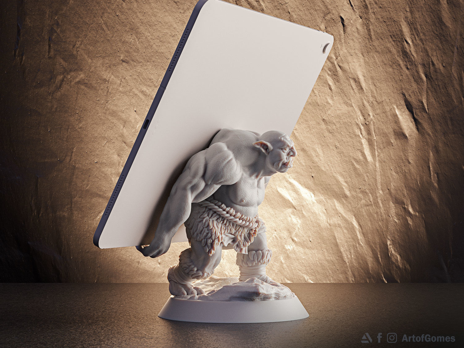 Troll Tablet Support Free STL Free 3D print model_5