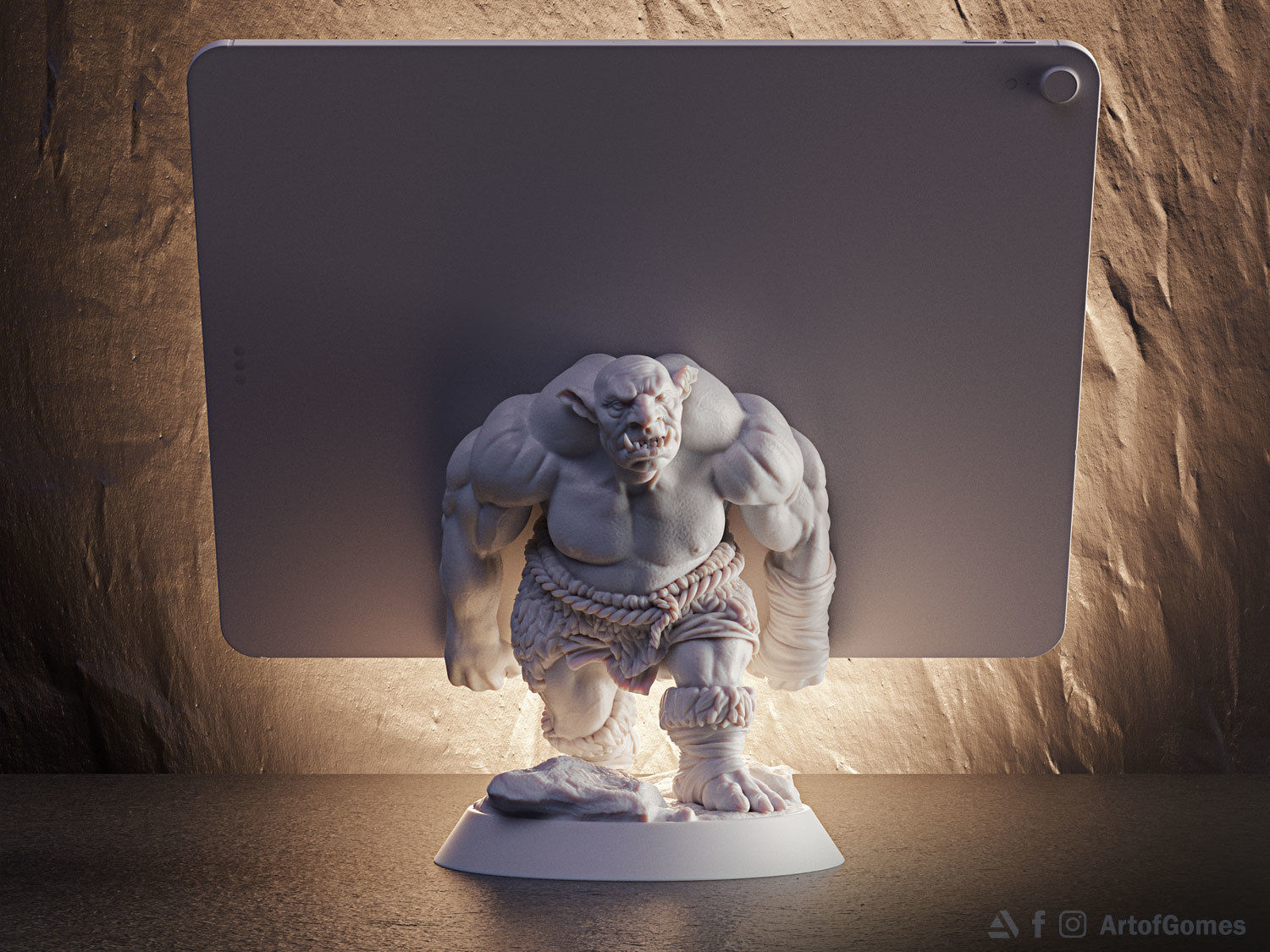 Troll Tablet Support Free STL Free 3D print model_4