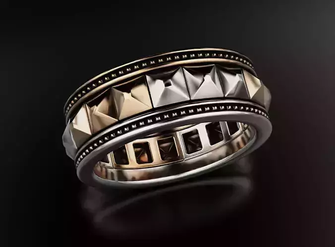 Stylish ring with spikes 641 3D print model