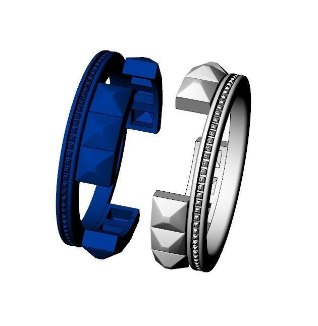 Stylish ring with spikes 641 3D print model_14