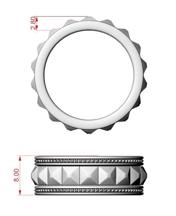 Stylish ring with spikes 641 3D print model_13