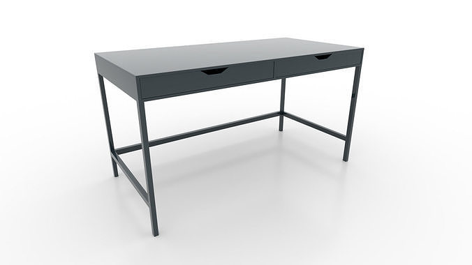 Table desk with two drawers Low-poly 3D model
